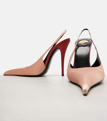 Deroche 110 crêpe satin slingback pumps | Saint Laurent
