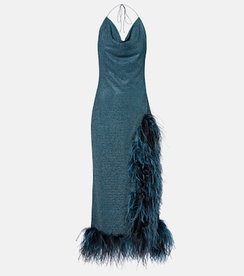 Lumière Plumage halterneck midi dress | Oséree
