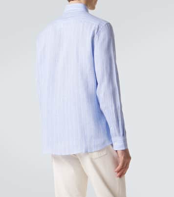 Camisa de lino a rayas | Brunello Cucinelli