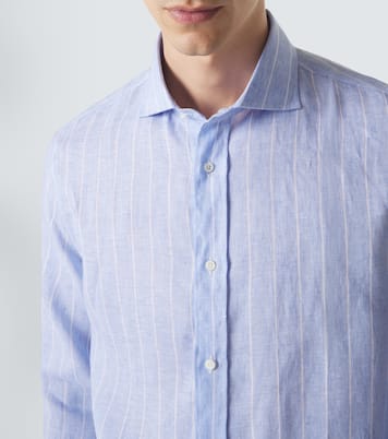 Camisa de lino a rayas | Brunello Cucinelli
