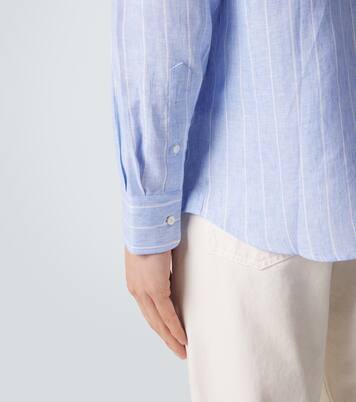 Camisa de lino a rayas | Brunello Cucinelli