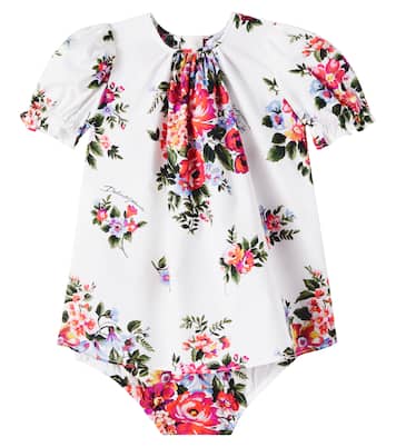 Bébé – Ensemble robe et culotte bloomer en popeline de coton | Dolce&Gabbana Kids