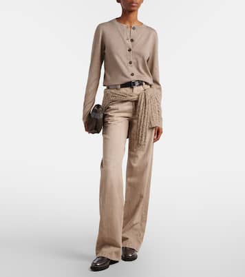 Cardigan en lamé et cachemire mélangé | Brunello Cucinelli