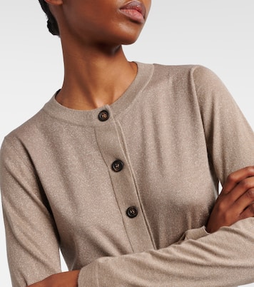 Cardigan en lamé et cachemire mélangé | Brunello Cucinelli