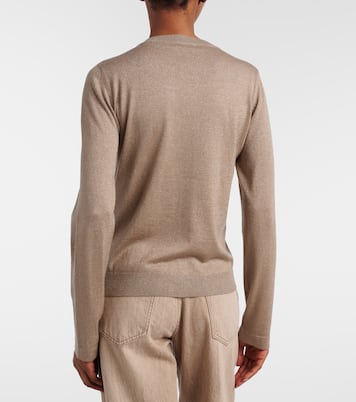 Cardigan en lamé et cachemire mélangé | Brunello Cucinelli