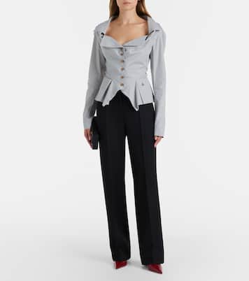 Monday pinstripe peplum cotton shirt | Vivienne Westwood