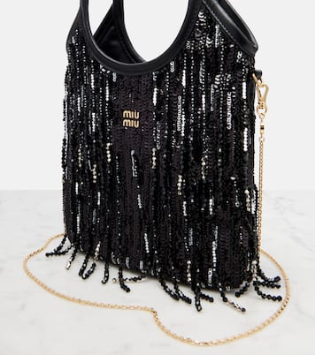 Ivy Medium embellished satin tote bag | Miu Miu