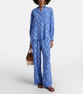 Mykonos printed silk shirt | Heidi Klein