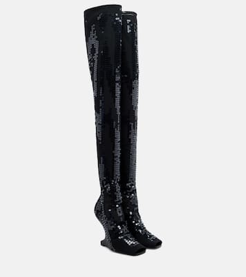 Cantilever embellished leather boots | Rick Owens