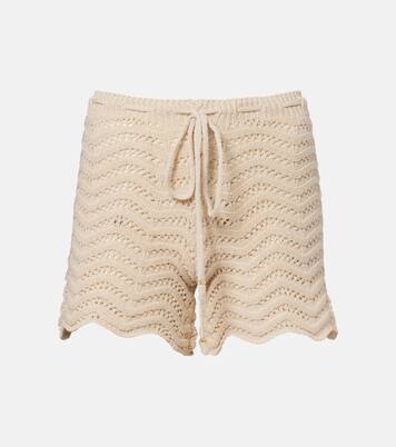 Kim crochet cotton-blend shorts | Bananhot