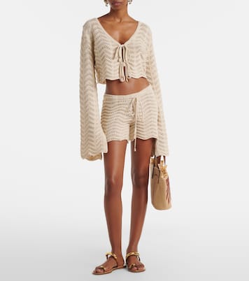 Kim crochet cotton-blend shorts | Bananhot