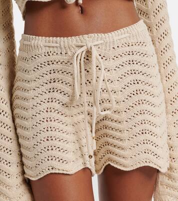 Kim crochet cotton-blend shorts | Bananhot
