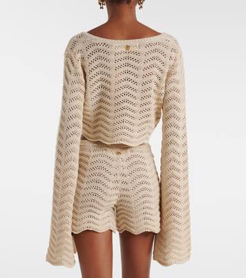 Kim crochet cotton-blend shorts | Bananhot