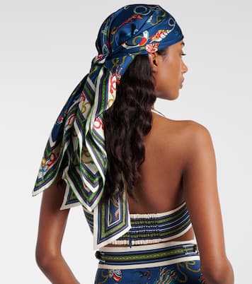 Printed silk twill scarf | Alémais