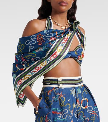 Printed silk twill scarf | Alémais