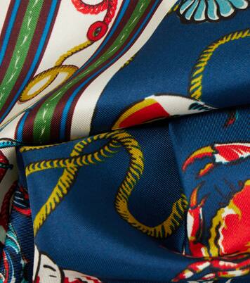 Printed silk twill scarf | Alémais