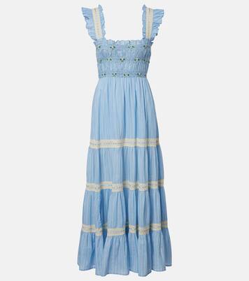 Aubrie lace-trimmed cotton midi dress | Rixo