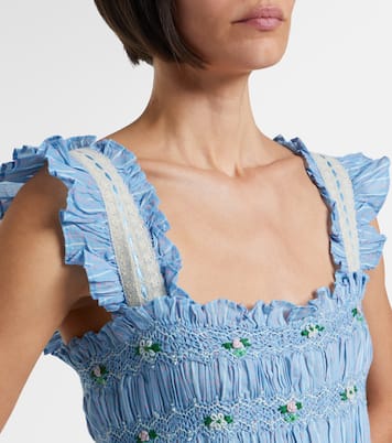 Aubrie lace-trimmed cotton midi dress | Rixo