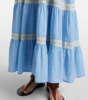 Aubrie lace-trimmed cotton midi dress | Rixo