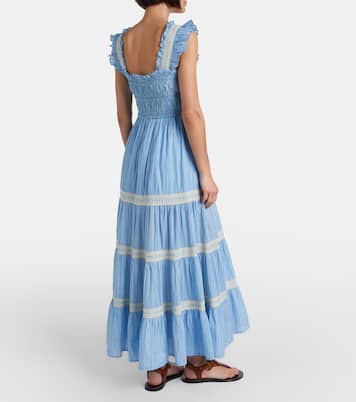 Aubrie lace-trimmed cotton midi dress | Rixo