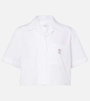 Cropped cotton poplin shirt | Versace