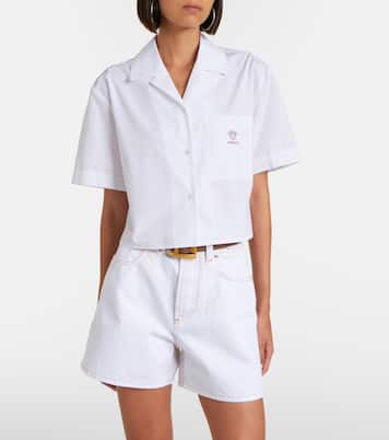Cropped cotton poplin shirt | Versace