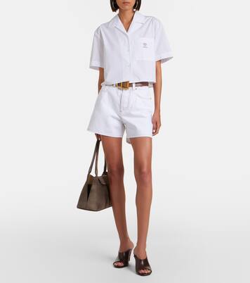 Cropped cotton poplin shirt | Versace