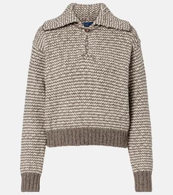 Striped cotton and wool-blend polo sweater | Polo Ralph Lauren