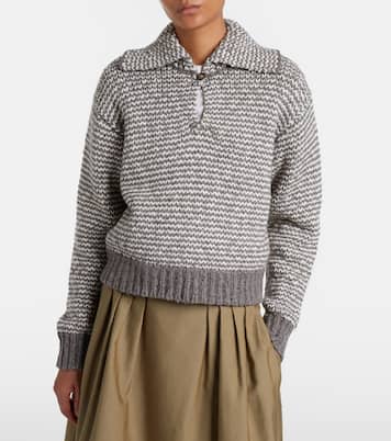 Striped cotton and wool-blend polo sweater | Polo Ralph Lauren