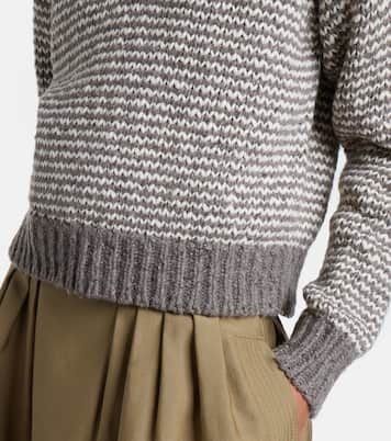 Striped cotton and wool-blend polo sweater | Polo Ralph Lauren