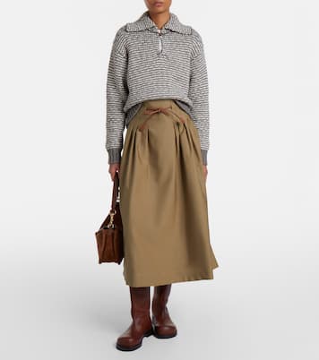 Striped cotton and wool-blend polo sweater | Polo Ralph Lauren