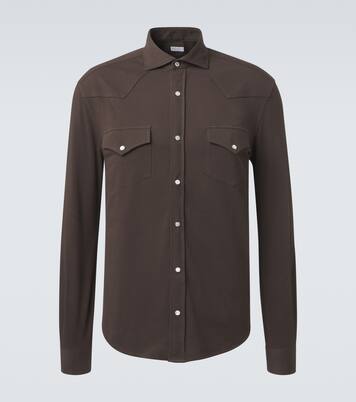 Cotton piqué shirt | Brunello Cucinelli