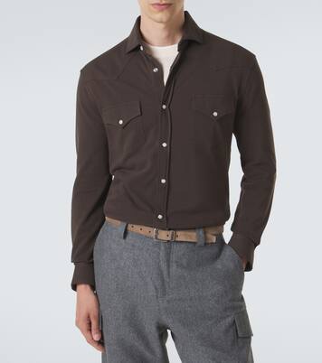 Cotton piqué shirt | Brunello Cucinelli