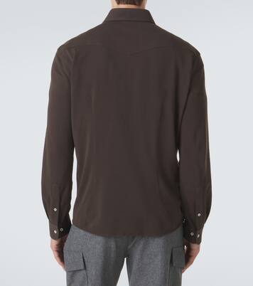 Cotton piqué shirt | Brunello Cucinelli