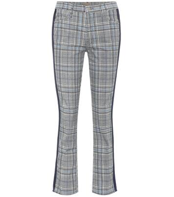 Pantalon The Insider Ankle en coton à carreaux | Mother