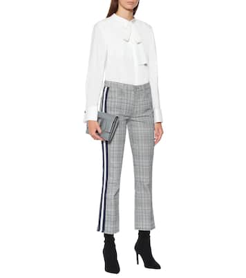 Pantalon The Insider Ankle en coton à carreaux | Mother