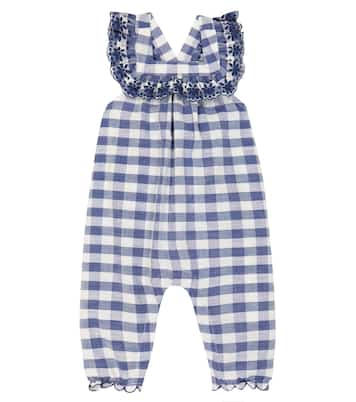 Baby checked cotton playsuit | Tartine et Chocolat
