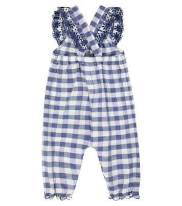 Baby checked cotton playsuit | Tartine et Chocolat
