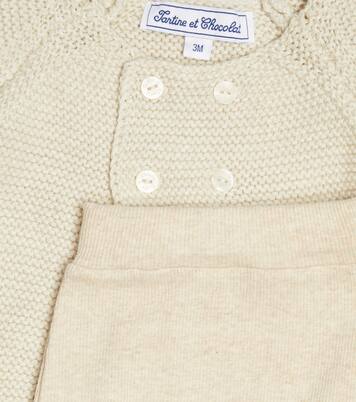 Baby cotton cardigan, leggings and bootie set | Tartine et Chocolat