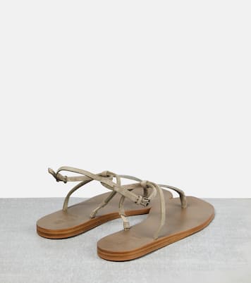 Embellished suede thong sandals | Brunello Cucinelli