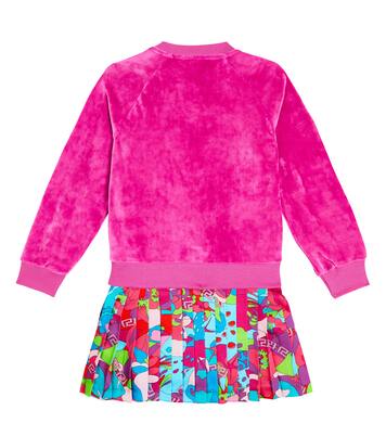 Logo pleated sweater dress | Versace Kids