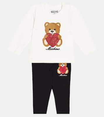 Baby cotton-blend top and leggings set | Moschino Kids