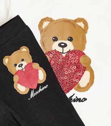 Baby cotton-blend top and leggings set | Moschino Kids