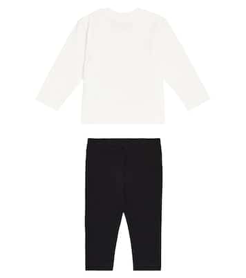 Baby cotton-blend top and leggings set | Moschino Kids