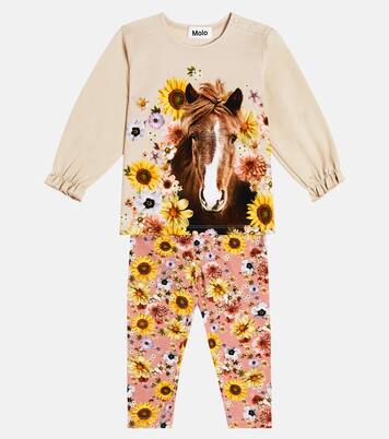 Baby cotton blend sweatshirt and sweatpants set | Molo
