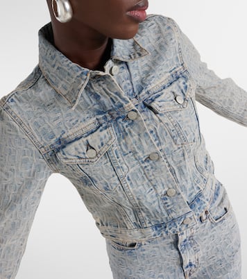 Giacca di jeans cropped in jacquard | Acne Studios