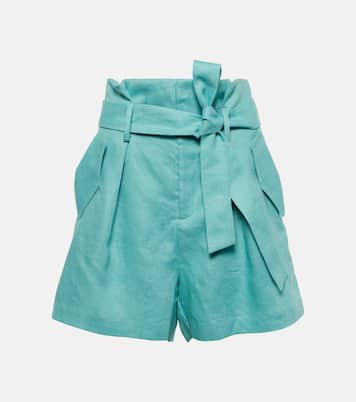 High-Rise Shorts Orquidea aus Leinen | Adriana Degreas