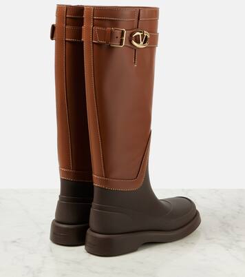 VLogo Bold leather knee-high boots | Valentino Garavani