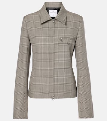 Prince of Wales check wool-blend jacket | Courrèges