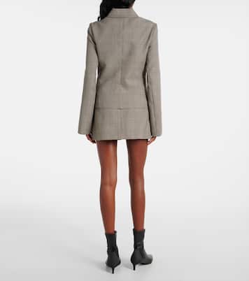 Prince of Wales check wool-blend jacket | Courrèges